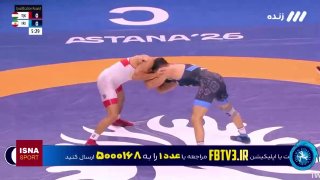היאבקות בסגנון חופשי באליפות העולם; מוחמד נחודי ניצח את יריבו הטג'יקי בתוצאה 10-0 בקרב הראשון