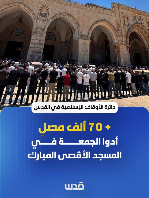 מחלקת ההקדשים: למעלה מ-70 אלף מתפללים באל-אקצא ביום שישי