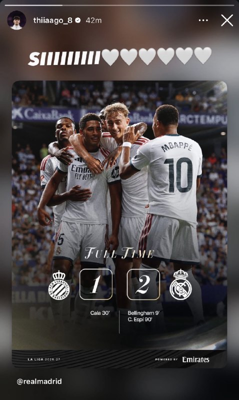 رئال ‌مادرید توییت | Real Madrid Tweet: 📲 استوری تیاگو پیتارچ 🤍@Real_Madrid_Tweets