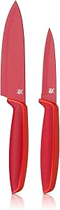 WMF Touch Messerset 2-teilig scharfes Küchenmesser-Set aus Spezialklingenstahl antihaftbeschichtet und ergonomisch geformt mit Schutzhüllen bestehend aus Kochmesser und Gemüsemesser rot