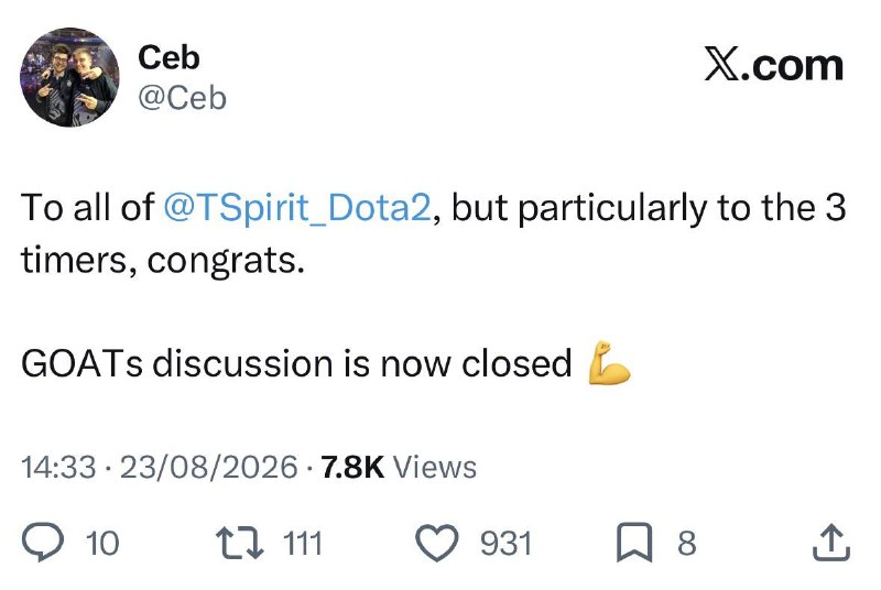 Dota2 Live: Ceb on the 2026 TI Championsترجمه Gemini:‏صحبت‌های ⁦Ceb⁩ درباره قهرمانان تی‌آی ۲۰۲۶تعداد آپ‌وت: 538مشاهده پست در Reddit#