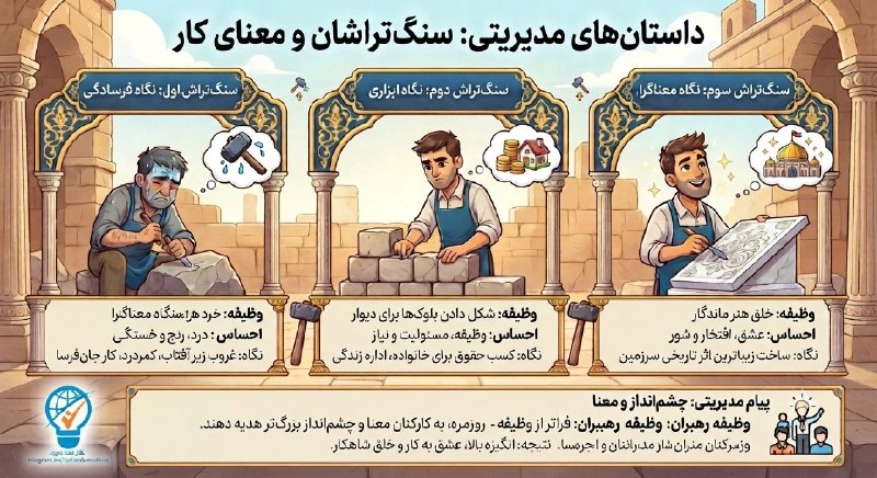 ترفند مدیریت: 🔳⭕️ داستانهای مدیریتی (اهمیت تخصص و جایگاه مناسب)✅ روزی پادشاهی برای بازدید از روند ساخت کاخ جدیدش به محوطه کارگاه رفت.
