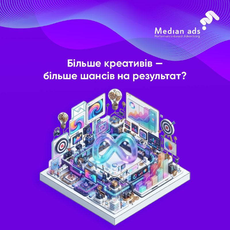 💭 Є думка, що на старті кампанії варто одразу давати Meta якомога більше рекламних оголошень.❗ Але велика кількість креативів не обов’язково означає більше можливостей знайти переможця.🔎 Що може піти не так:• Meta все одно може зосередити покази лише на кі