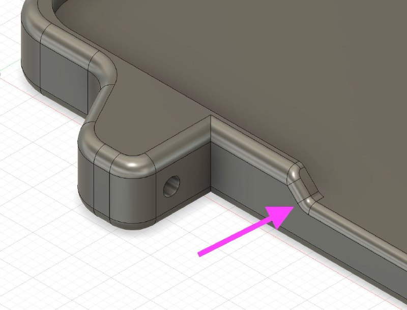Кстати, после завершения бота (хотя продолжаю исправлять в нём старые баги, доска задачами полнится), сделал доработку модели браслета. Можно считать это версией 1.1: в ней увеличены закругления и добавлена выемка, чтобы удобно вытаскивать стикер. Видимо, всё же придётся новую карточку. Но делать фото и карточки, скорее всего, буду сам, или найду специалиста дешевле.