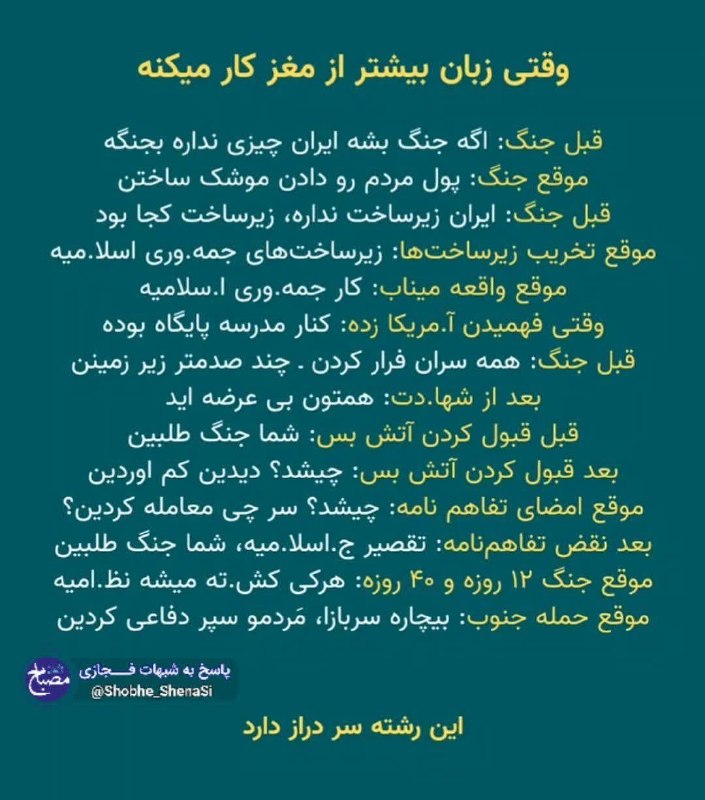 پاسخ به شبهات فضای مجازی: وقتی زبان بیشتر از مغز کار می‌کند...و این رشته سر دراز دارد...ــــــــــــــــ💯 پاسخ‌به‌شبهات‌فــ 👇ـــجازی 🆔 @Shobhe_She