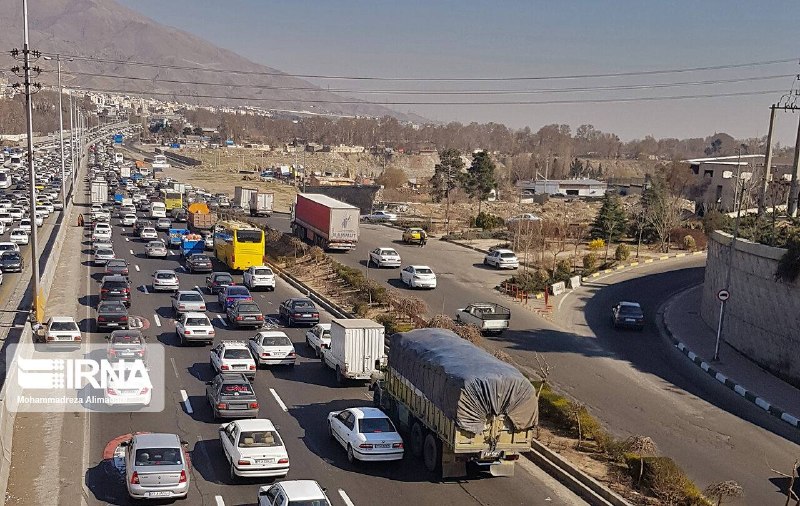 תנועה חצי כבדה ב-4 צירי תחבורה של טהראן ואלבורז