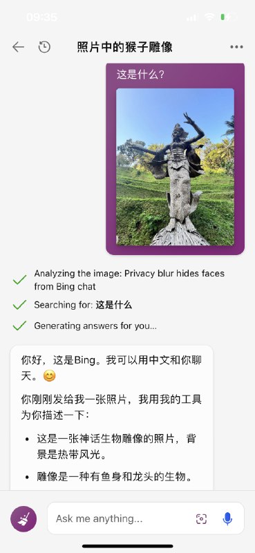 成功将Bing App设置成GPT-4，免费支持图片和音频的多模态