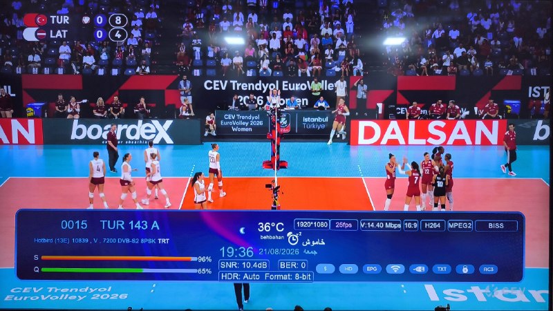 Hack Sat Feeds 📡: فید مسابقات والیبال لیگ اروپا ترکیه و لیتوانی📡 Eutelsat Hotbird 13B/13C/13G @ 13.0°E📶 10839 V 7200🆔 TUR 143 A🔑 CW: 4D 68