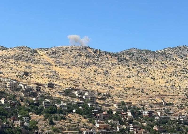 דחוף: הפצצת ארטילריה של הכיבוש בפאתי העיירה שבעא, דרומית ללבנון.