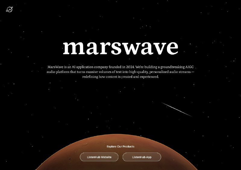 今天很开心，公司的 AI native 官网 marswave.ai 终于上线了网站使用 trickle ai 搭建和部署，第一次在生产级别解放了前端人力公司的 logo 和这套字体，在上周设计完成，终于，终于可以印T恤了发周边了