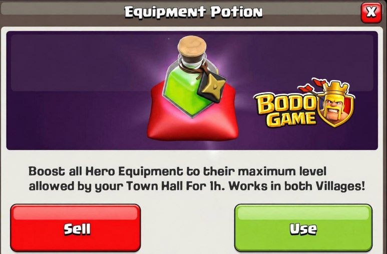 کلش اف کلنز • Clash Of Clans • بدوگیم | BodoGame: 🏆 کانسپت معجون تجهیزات قهرمان☝️ با این معجون به مدت یک‌ساعت تمام تجهیزات قهرمانان به حداکثر لول خود میرسند!🔸🔸🔸🔸🔸🔸🔸🔸🚍𝐆𝐚𝐦𝐞