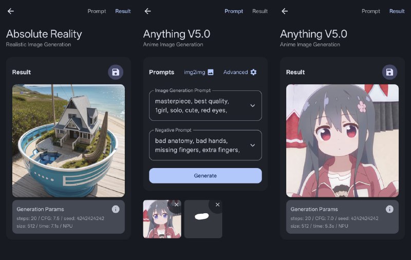 🆔  软件名称：Local Dream ⭐️  软件功能：图像生成➡️  支持平台：#Android📁  软件简介：一款能够在 Android 设备上运行的Stable Diffusion软件，支持搭载 Snapdragon NPU 的设备加速