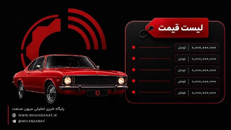 اخبار میهن صنعت: 🔴قیمت روز انواع خودرو داخلی و خارجی / قیمت بازار🕘 27 مرداد 1405خودرو داخلی🏷️1.680🚙سمند سورن پلاس XU7P🏷️2.720🚙دنا پلاس ا