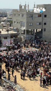 🇮🇱 עזה: הלוויה המונית נערכה ל-112 בני משפחות אבו שריעה ואלחסאינה. הגופות חולצו בשבועיים האחרונים ממתחם שה…