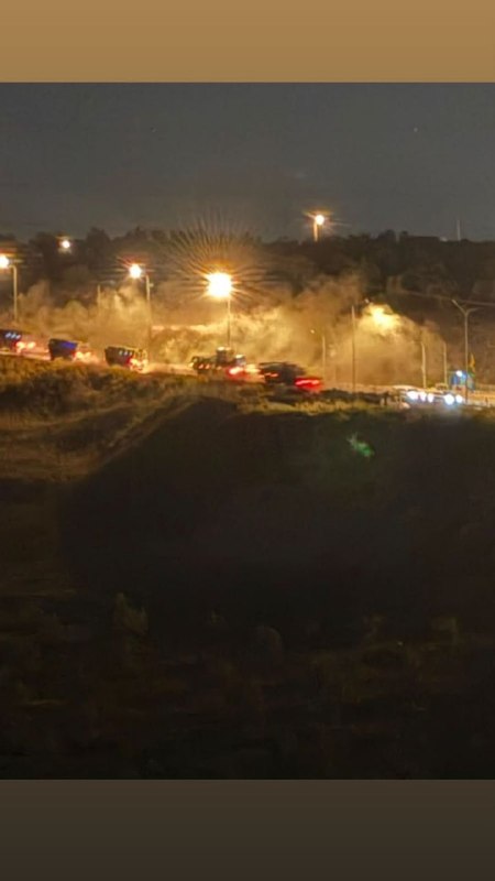 מלווה במשאיות נושאות חומר נפץ... דחוף: צבא הכיבוש דוחף תגבורת צבאית חדשה לעבר הכפר טל, ממערב לשכם, לקראת הפ…