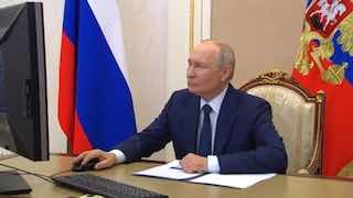Putin votes online in the State Duma elections in Russia.