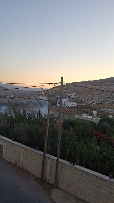 דחוף: הכיבוש יורה פצצות גז מדמיע לעבר בתים בכפר אל-מוג'יר, צפונית מזרחית לרמאללה.