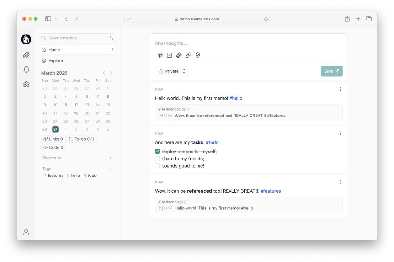 Memos - Open Source, Self-hosted Note Taking