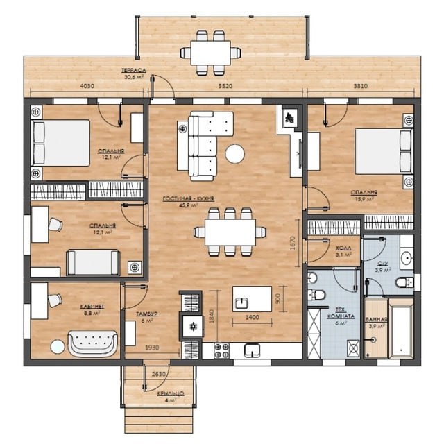 Планировка загородного дома площадью 136 кв. м. Дизайн и ремонт Please open Telegram to view this post VIEW IN TELEGRAM - изображение 3 - telegram, view, планировка