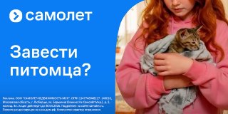 Давно мечтаете о мохнатом питомце, но квадратные метры не позволяют завести нового друга? Пора расширяться! Девелопер "Самолет" дарит скидку в 20% на готовые квартиры в новеньких ЖК. Купили и быстро въехали. Хоть с тремя котами и двумя собачками в обнимку.