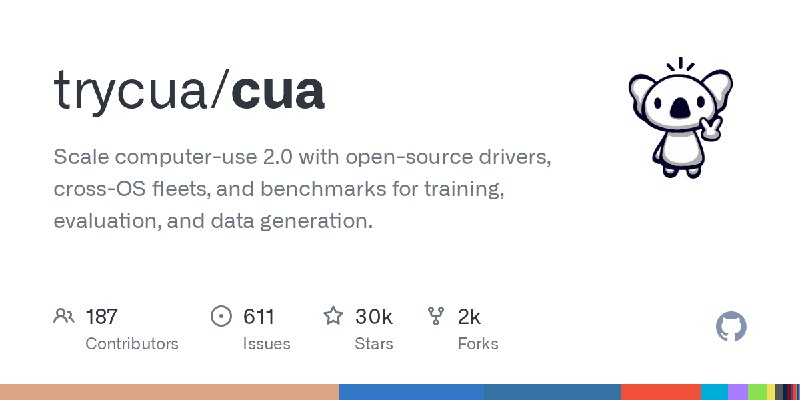 GitHub - trycua/cua: Scale computer-use 2.0 with open-source drivers, cross-OS fleets, and benchmarks for training, evaluation…