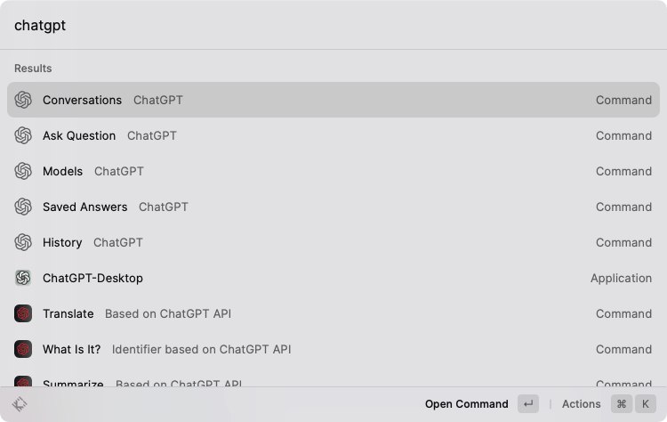 Raycast 用户装这俩 ChatGPT 插件用自己的 API 非常爽