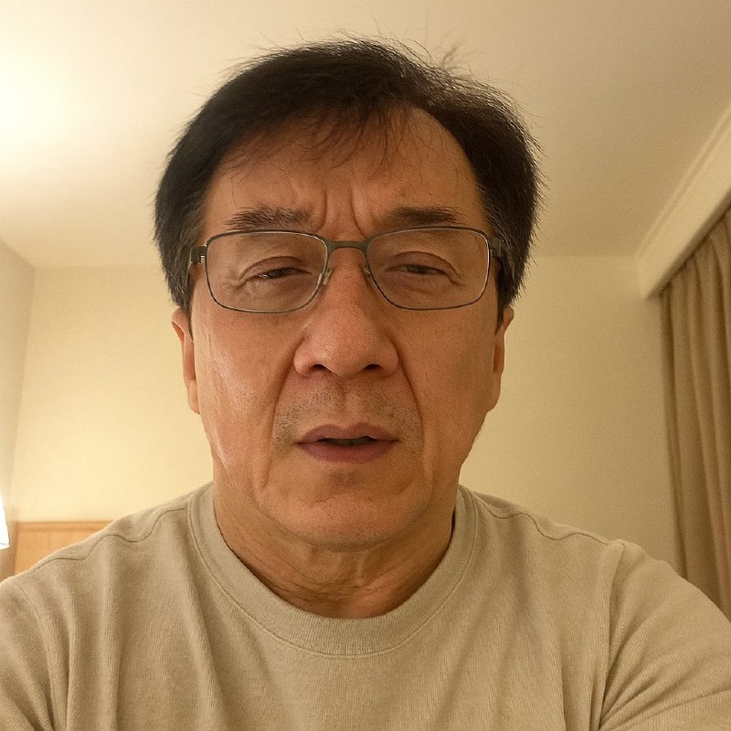 增加照片真实感的方式是向照片添加瑕疵当问题足够多的时候，真正的问题就会被掩盖提示词：帮我创建一张极其普通的成龙自拍 iPhone 照片，没有明确的主体或构图——只是一张随意的快照