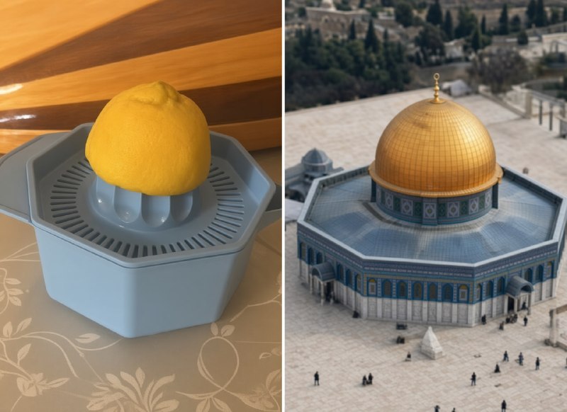 😎 לשיעים שאינם יכולים ללכת למסגד אל-אקצא, הם יכולים להכין מסגד אל-אקצא בבית עם לימון ומיץ פירות.