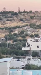 הרגע בו ירו מתנחלים כדורים במהלך התקפתם על אזור "אל-עדיסה" בעיירה סעיר מצפון לחברון.
