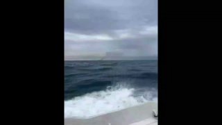 An illegal oil tanker caught fire in the southern corridor of the Strait of Hormuz.