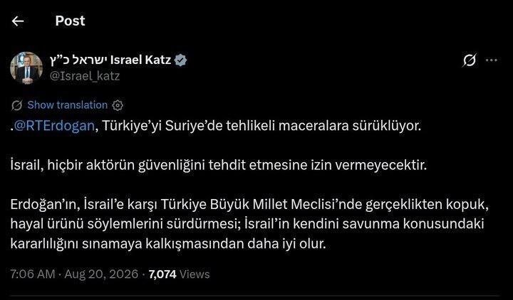 BourseNews | بورس نیوز: 📌وزیر جنگ اسرائیل اردوغان را تهدید کردیسرائیل کاتس در ایکس نوشت:🔹اردوغان ترکیه را به سمت ماجراجوییهای غیرضروری در سوریه