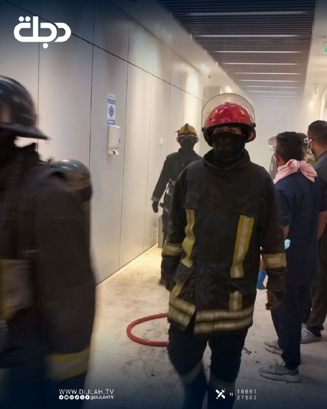 الدفاع المدني يخمد حريقاً في مستشفى الأندلس الأهلي ويخلي أكثر من 60 نزيلاً دون تسجيل إصابات