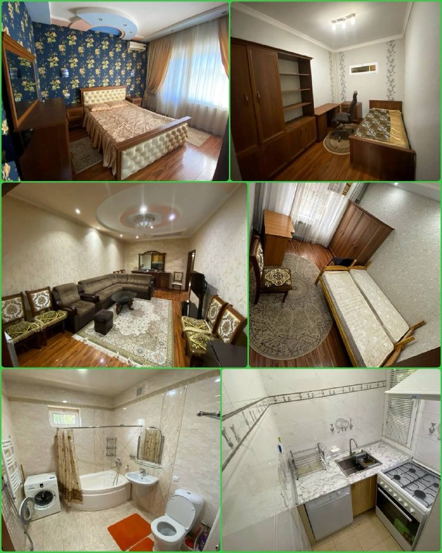 •Аренда:- Яккасарайский район, метро Космонавтов.- 5 комнатная, 2 этаж, 5 этажный дом, хороший ремонт, мебель и техника, интернет, цена: 900$------------------------------------✏️ Telegram 👉 @dom_vse