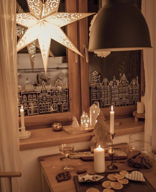 Для поднятия зимнего настроения нарисовала на окне в гостиной домики Рисовала, как говорится, от балды . И что могу сказать - художник из меня так ... - изображение 2 - telegram, view, поднятия