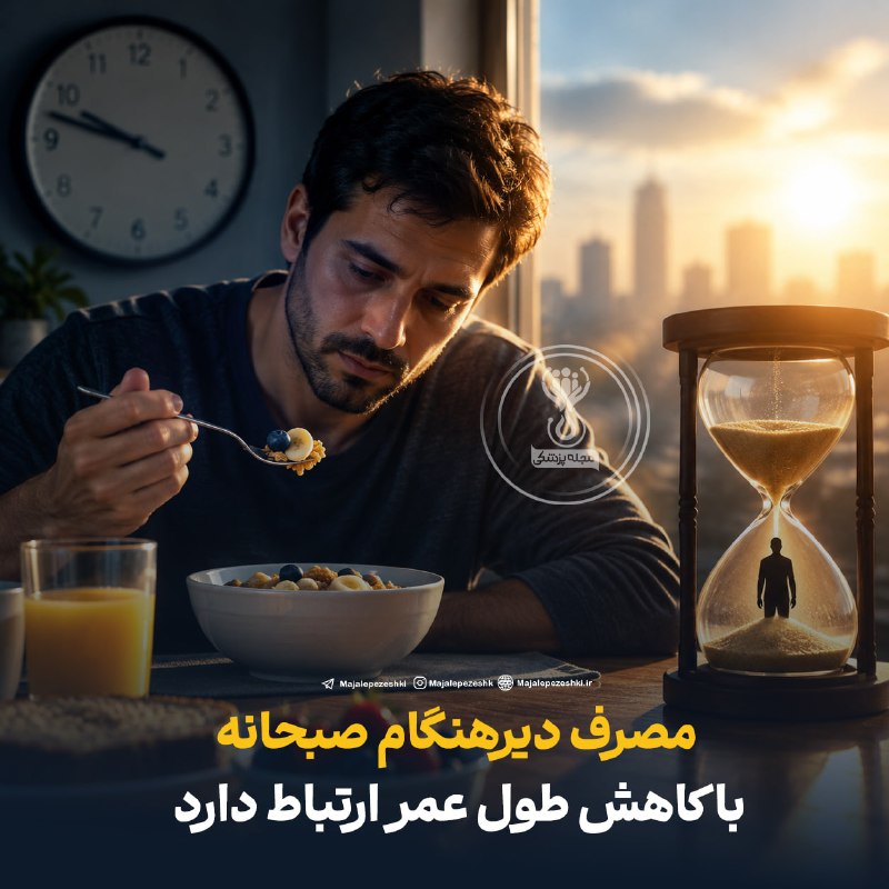 مجله پزشکی: مصرف دیرهنگام صبحانه با کاهش طول عمر ارتباط دارد◽️پژوهشی روی بیش از ۳۱ هزار نفر نشان داد دیرتر خوردن اولین وعده غذایی رو