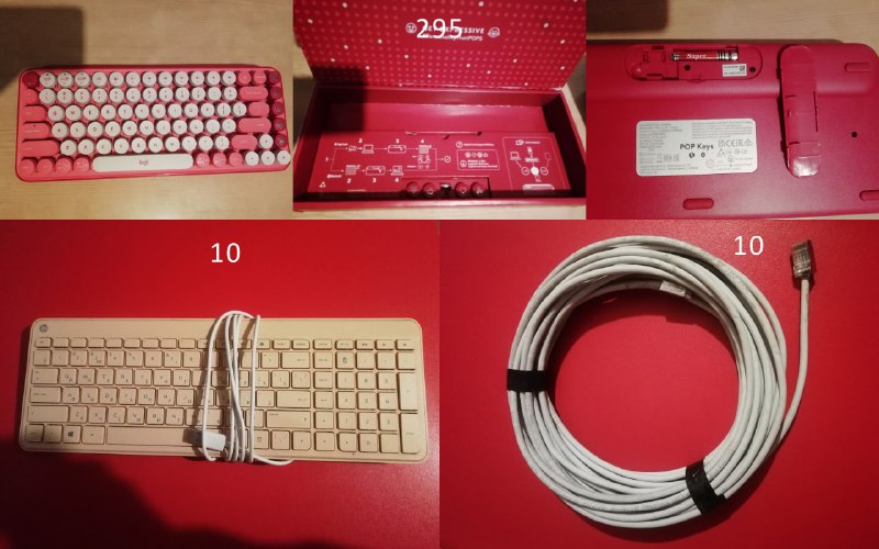 Клавиатура Logitech POP Keys (розово-белая) в идеальном состоянии. Есть кнопки на смену, с батарейка — фото 1