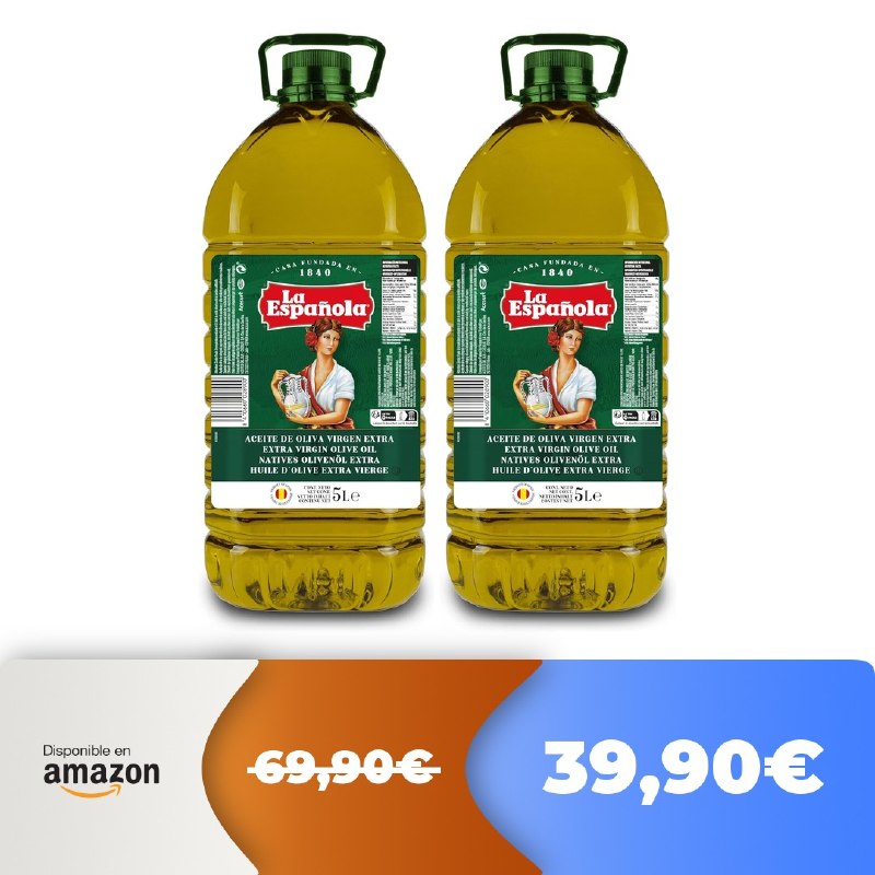 🔥 LA ESPAÑOLA Aceite de Oliva Virgen Extra 5L, Mediterráneo  🤯 -43%! MEGAprecio!