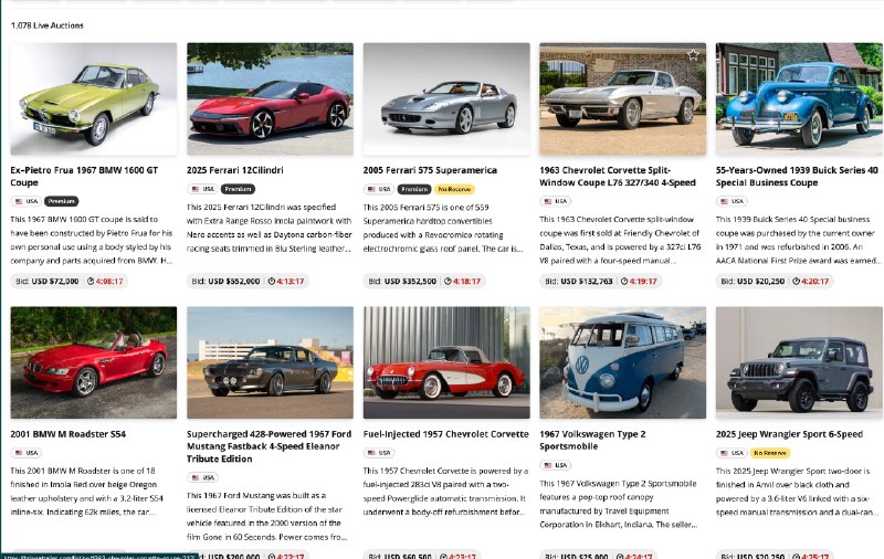 🔥 Крутые автоспешки на Bring A Trailer: что сейчас в продаже?🏁 Сегодня в аукци