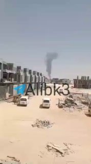 Smoke rising from King Khalid Airport can be seen from various areas in the Saudi capital, Riyadh