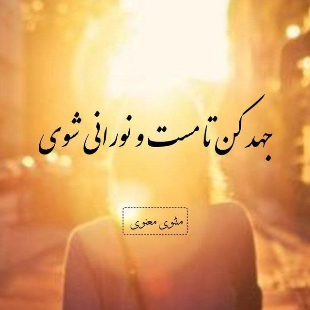 عالم معنا.: جهد کن تا مست و نورانی شوی