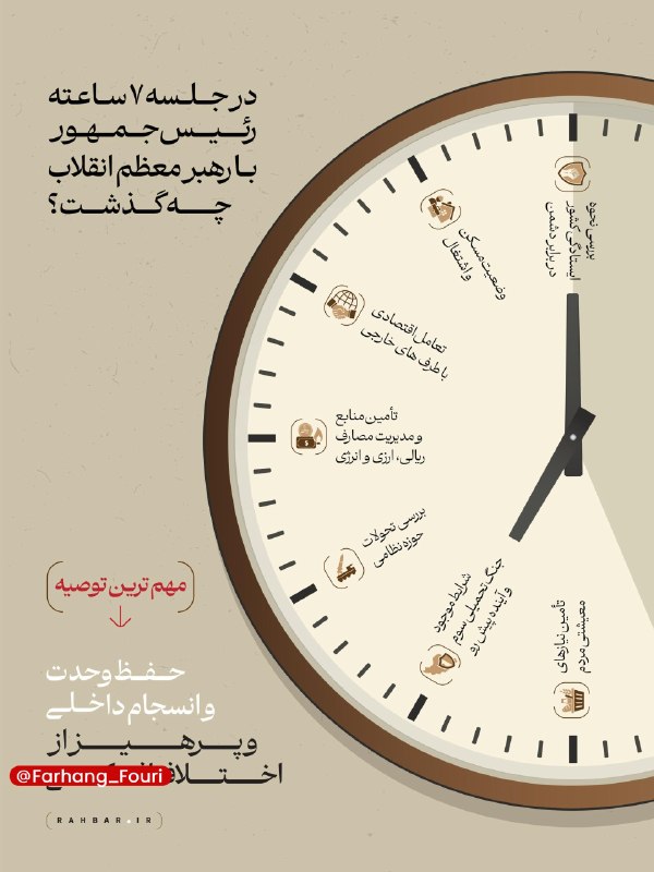 فرهنگ فوری💡: در جلسه ۷ ساعته رئیس‌جمهور با رهبر معظم انقلاب چه گذشت؟🔹مروری بر موضوعات مطرح شده در گفت‌وگوی دکتر پزشکیان با حضرت آیت‌ا