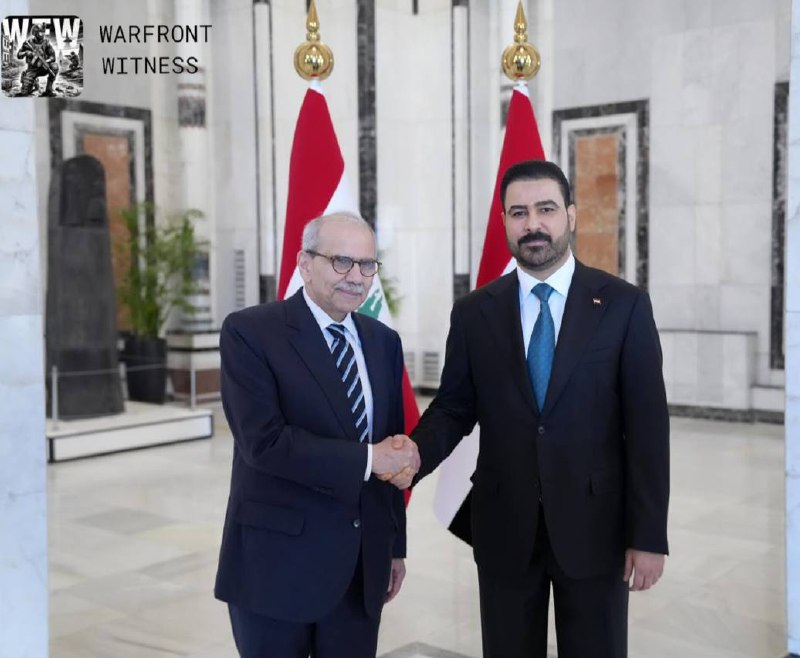 ️🇮🇶🇱🇧 ראש ממשלת עיראק מקבל את ראש ממשלת לבנון נוואף סלאם ואת המשלחת הנלווית בבגדד.