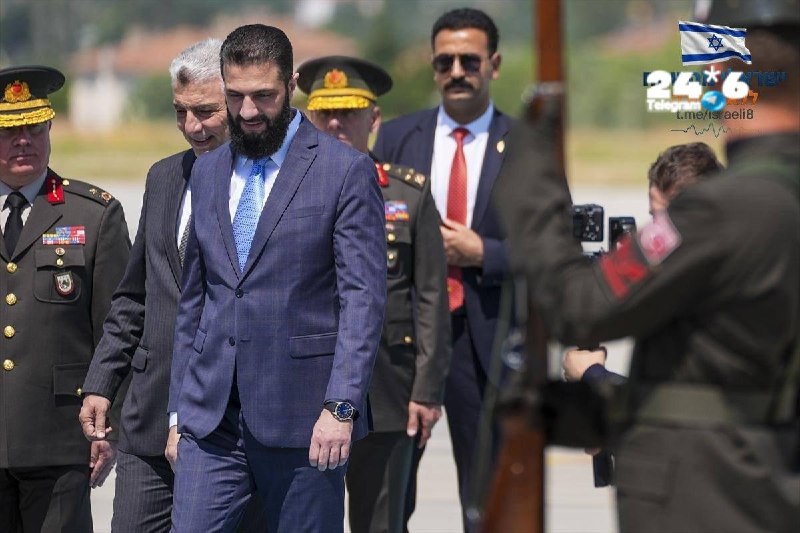 🇮🇱 בשולי: אחמד א-שרע, נשיא סוריה נחת לפני זמן קצר באנקרה לקראת פגישתו עם טראמפ ומנהיגי נאט״ו.