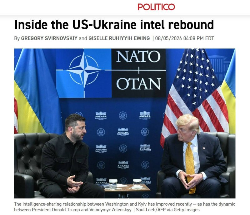 🇺🇸🇺🇦️ - חדש: ארה"ב חידשה שיתוף מודיעיני בקנה מידה גדול עם אוקראינה, כך מדווח פוליטיקו.