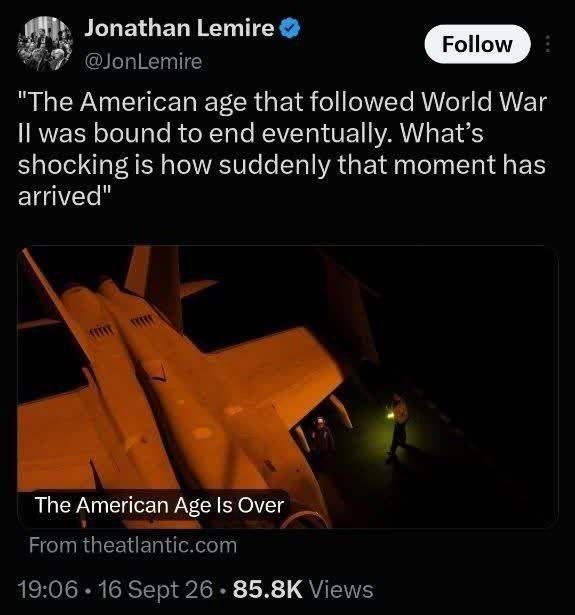 The fall of America was faster than we thought!