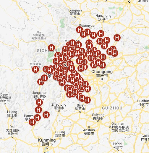Chinese hospital affected by the patient data leak - Google My Maps