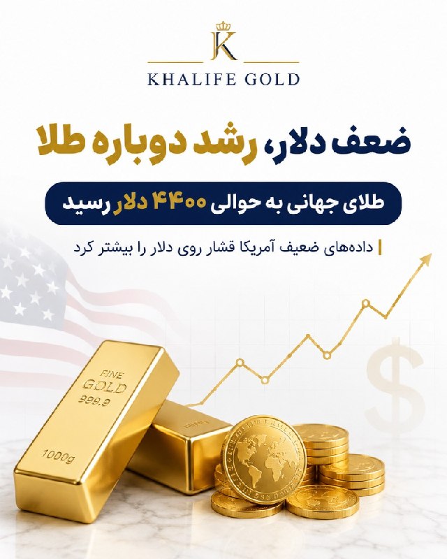 خلیفه (طلای جهانی): 🥇 دلار ضعیف شد؛ طلا دوباره بالا رفتآمارهای جدید آمریکا ضعیف‌تر از انتظار بودن؛ خرده‌فروشی آمریکا افت کرده و وضعیت اعتماد