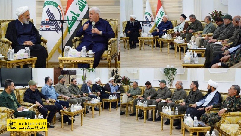 ناب جهادی | جنگ و مذاکرات: ‏🔻آیت الله محسن قمی معاون بین الملل دفتر رهبری با حضور در ستاد کل حشد الشعبی پیام تشکر رهبر معظم انقلاب آیت الله سید مجت