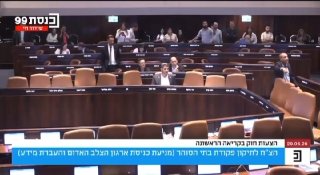 הסדרנים נאלצו להפריד: עימות פיזי בכנסת בין יו״ר הקואליציה אופיר כץ לאיימן עודה על רקע חוק הצלב האדום