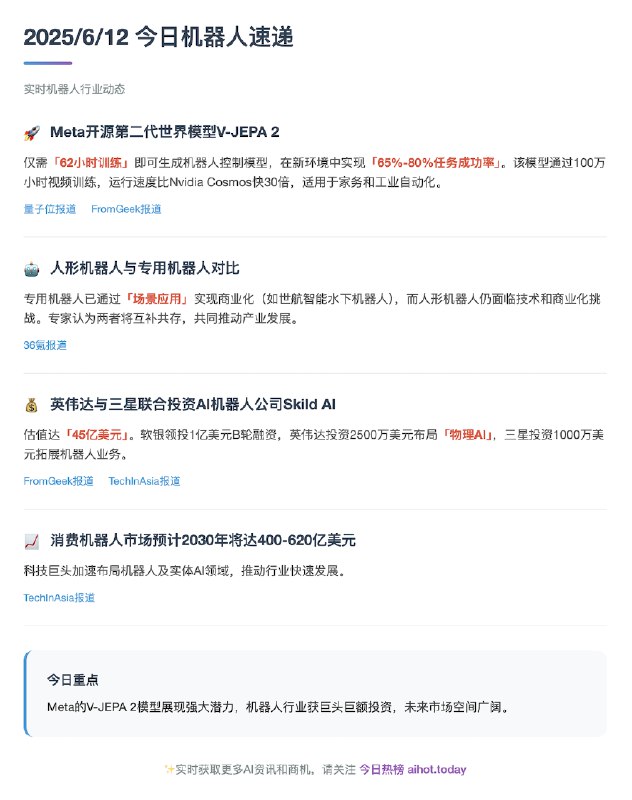 今日机器人热点新闻